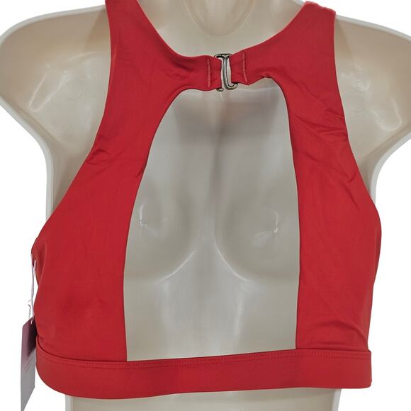 Andie Swim Womans size XL The Luzon Bikini Top in Chili Pepper High Neck NEW - Picture 3 of 7